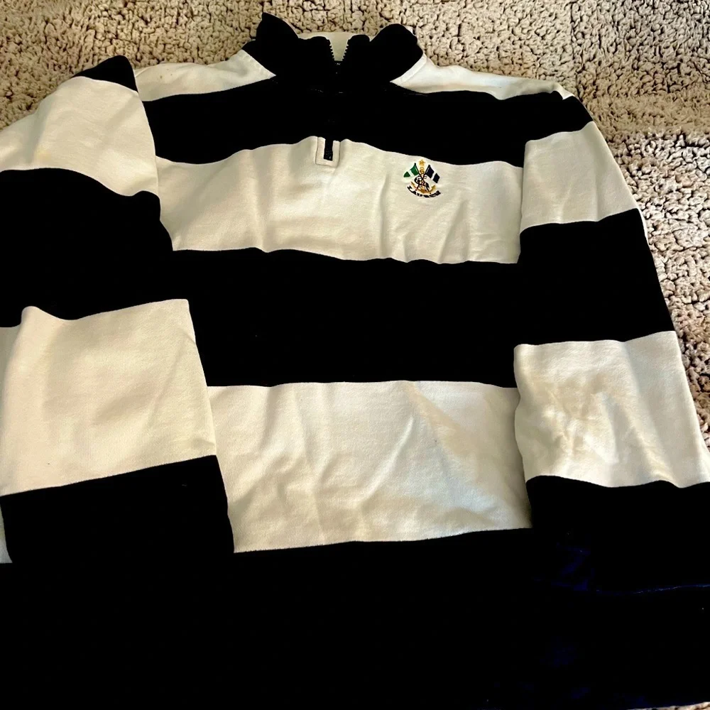 Ralph Lauren woman’s nautical rugby 1/2 zip sweatshirt